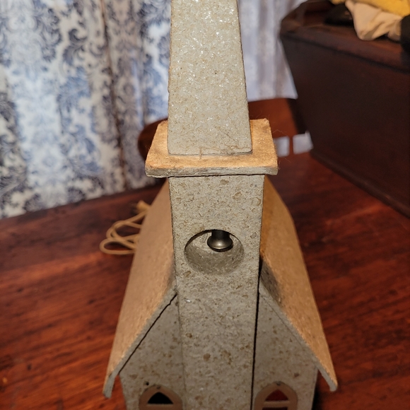 Vintage Light Up Musical Wooden Church - Picture 3 of 9